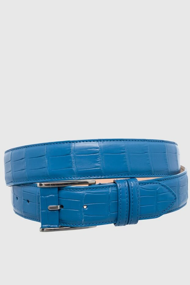 Cesare di Napoli man blue crocodile leather belt for men купить с ценами и фото 157541 - photo 1