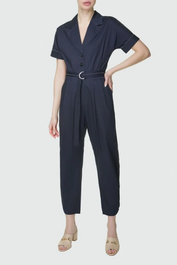 Peserico woman blue women's cotton and elastane jumpsuit купить с ценами и фото 157546 - photo 2