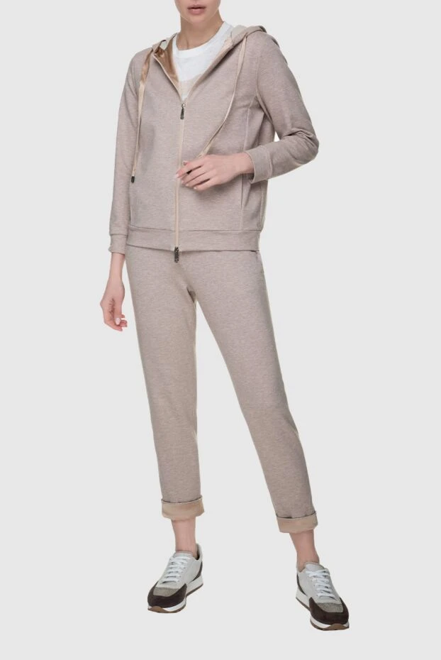 Peserico woman beige women's walking suit made of cotton and elastane купить с ценами и фото 157549 - photo 2