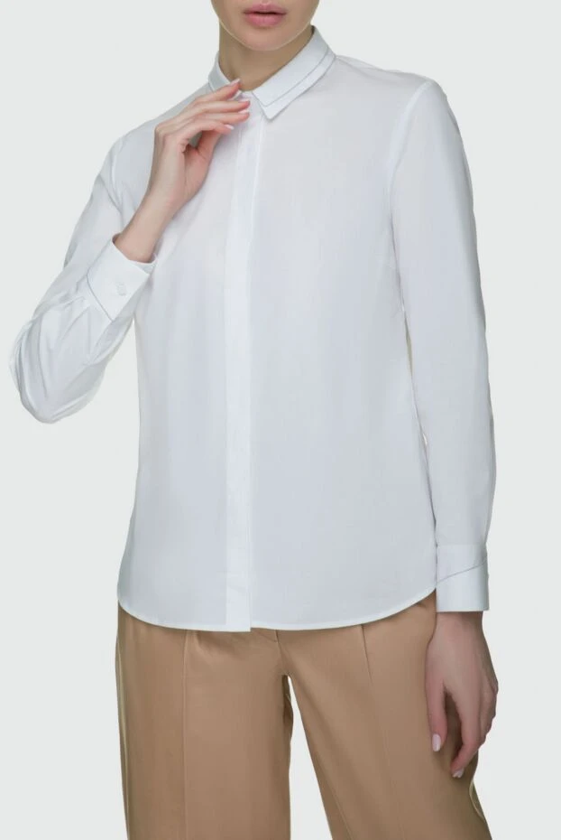 Peserico woman white cotton blouse for women купить с ценами и фото 157561 - photo 2