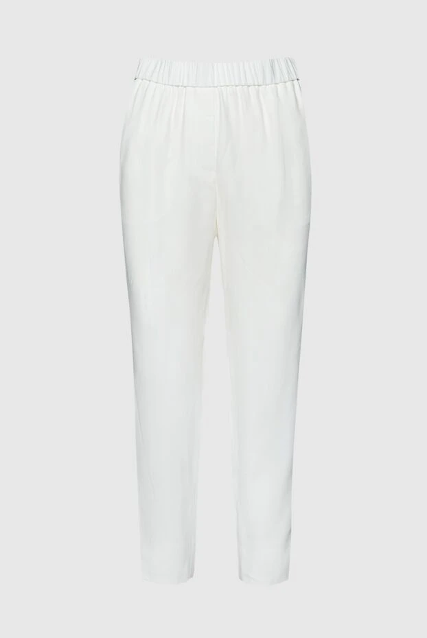 Peserico woman white acetate and viscose trousers for women купить с ценами и фото 157566 - photo 1