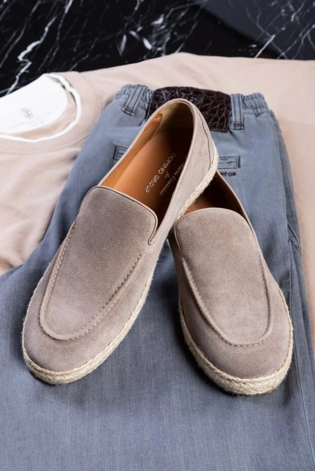 Doucal`s замшевые эспадрильи мужские бежевые с джутовой отделкой
157598 - фото 2