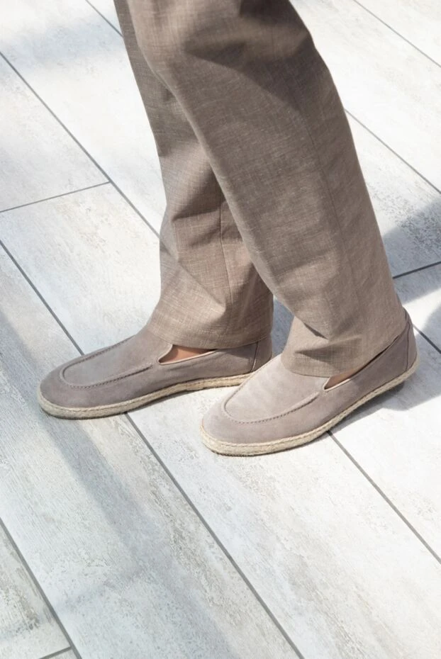 Doucal`s замшевые эспадрильи мужские бежевые с джутовой отделкой
 157598 - фото 3