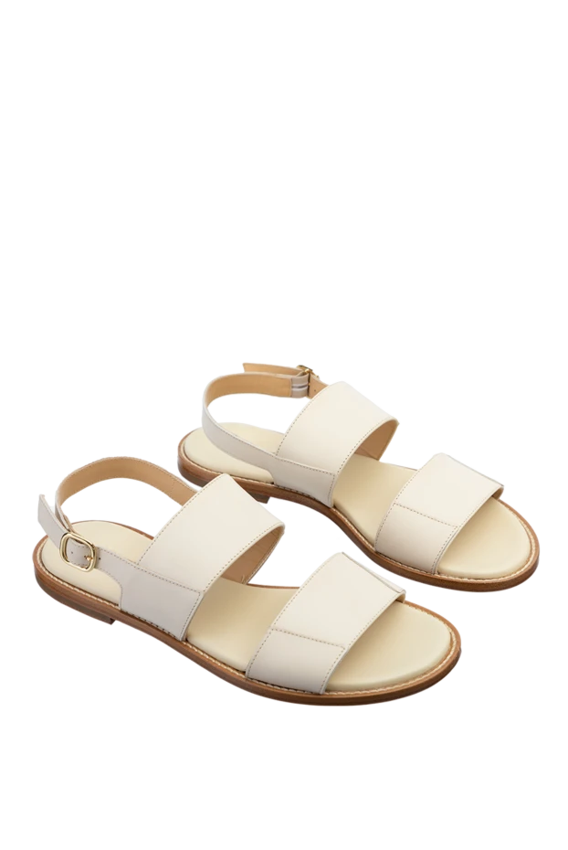 Doucal`s сандалии женские кожаные с ремешками бежевые 157605 - фото 3