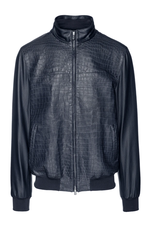 Ерлерге арналған көк аллигатор былғары курткасы - фото 1