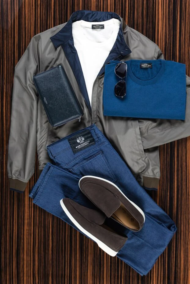 Cesare di Napoli куртка двусторонняя синяя и хаки мужская 157621 - фото 2