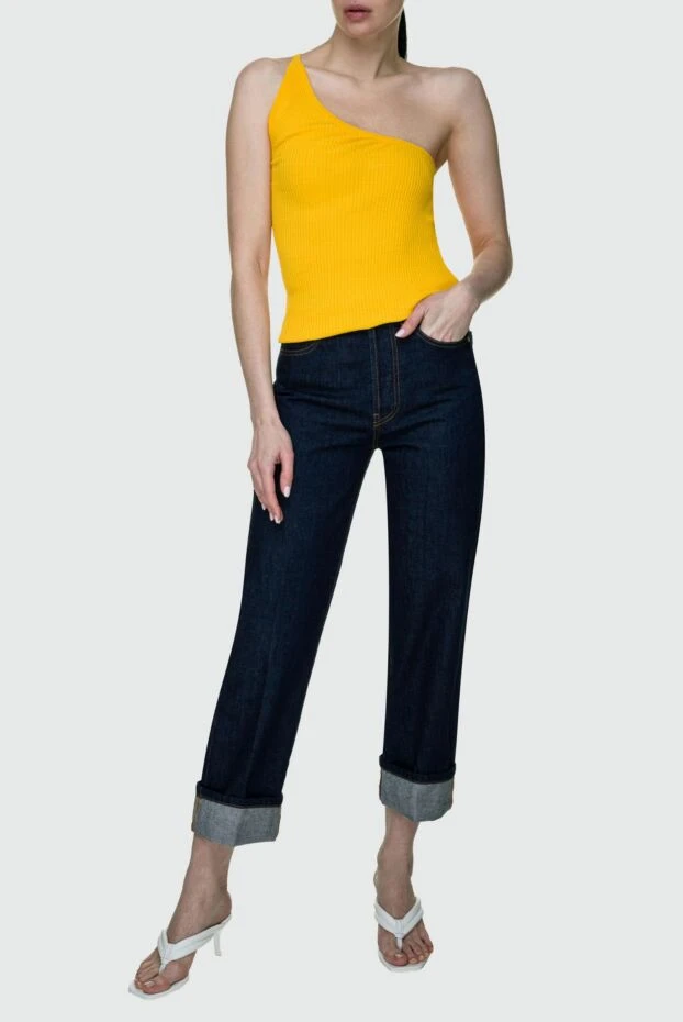 Erika Cavallini woman blue cotton jeans for women купить с ценами и фото 157639 - photo 2