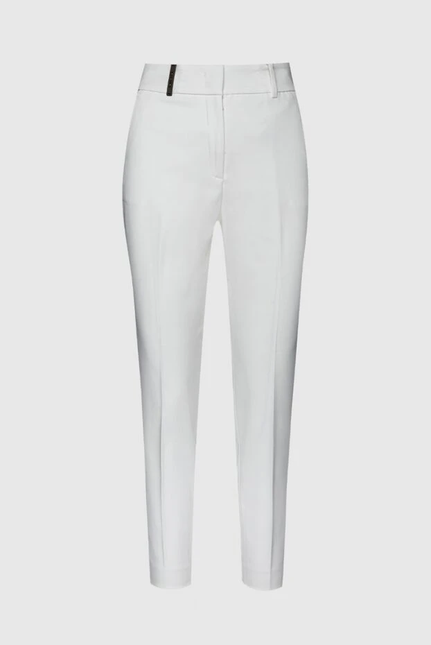 Peserico woman white cotton and viscose trousers for women купить с ценами и фото 157657 - photo 1