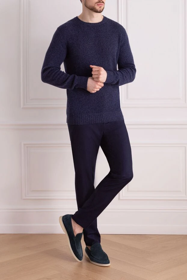 Loro Piana man cashmere jumper blue for men купить с ценами и фото 157659 - photo 2