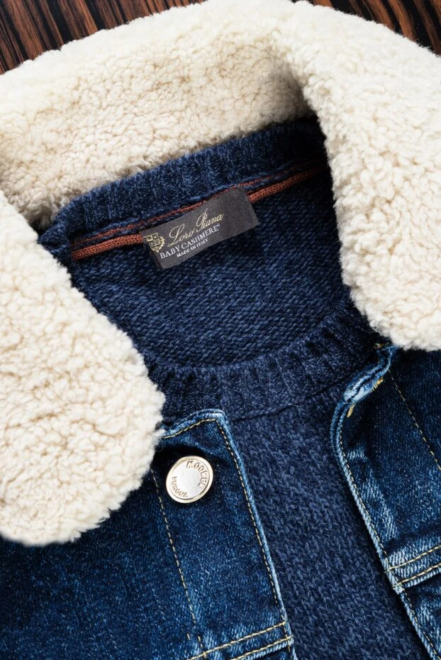 Джемпер кашемировый синий меланж мужской - фото 2