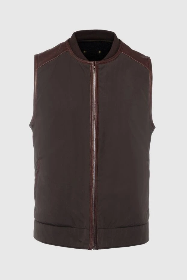 Gucci man brown suede and wool vest for men купить с ценами и фото 157680 - photo 1