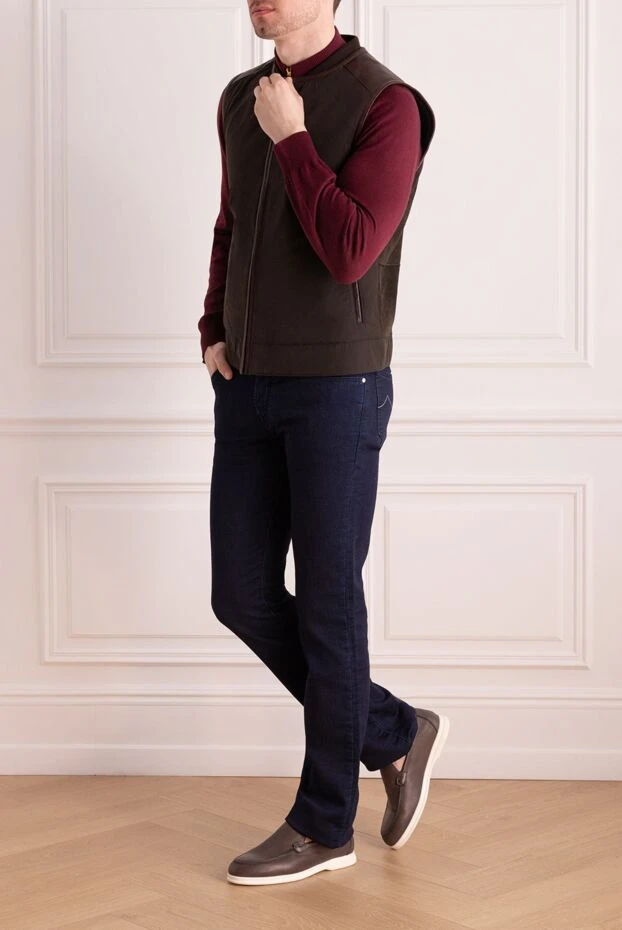 Gucci man brown suede and wool vest for men купить с ценами и фото 157680 - photo 2