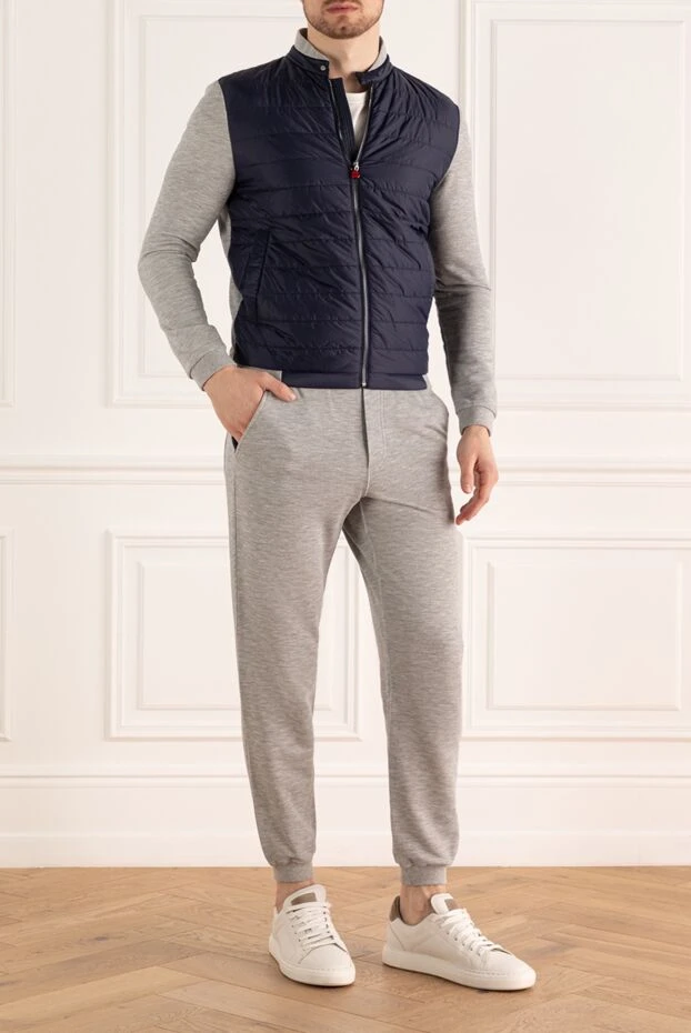 Kiton man men's sports suit made of cotton and polyamide, gray купить с ценами и фото 157683 - photo 2