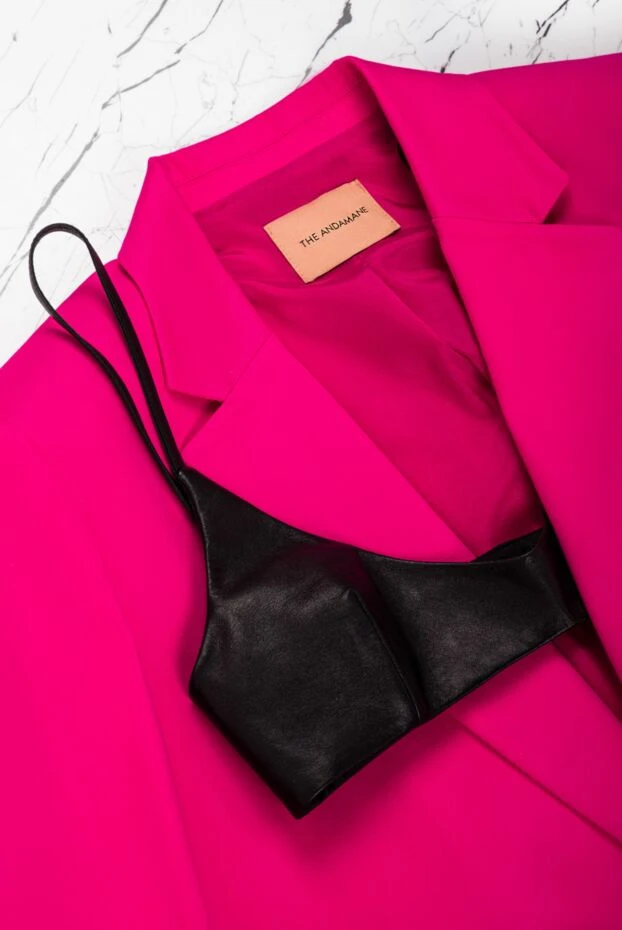 DROMe smooth black leather bra top with thin straps
 157690 - photo 2