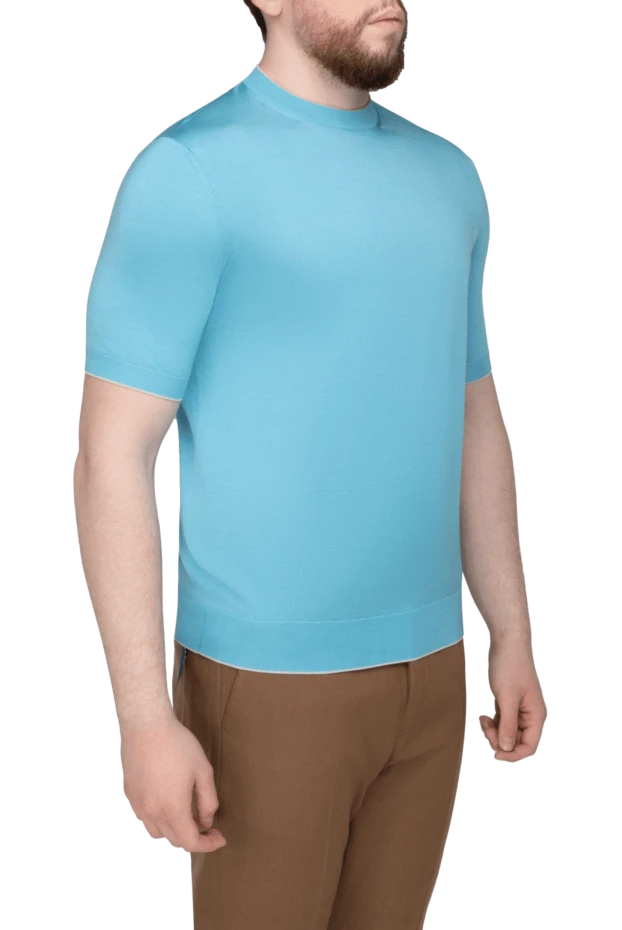 Stefano Ricci джемпер с коротким рукавом из шелка зеленый мужской 157697 - фото 3