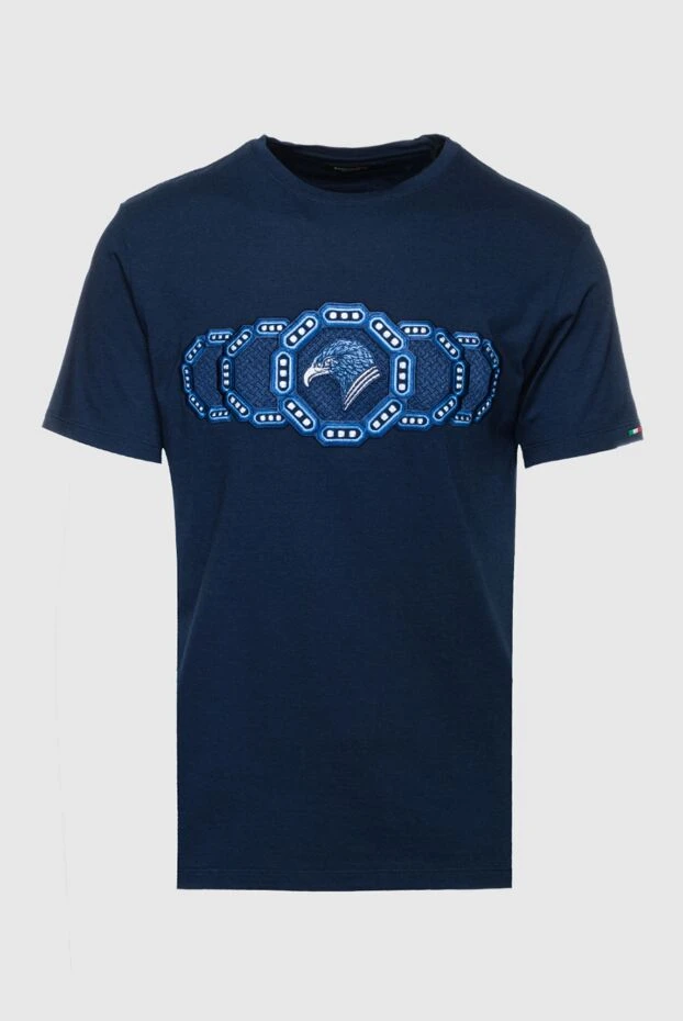 Stefano Ricci футболка из хлопка и модала синяя мужская 157699 - фото 1