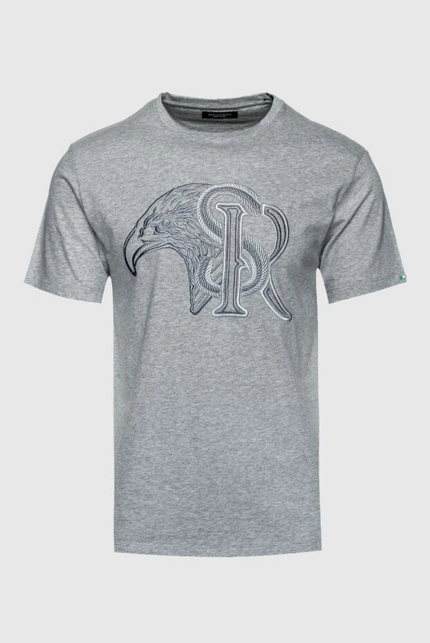 Футболка из хлопка и модала серая мужская - фото 1