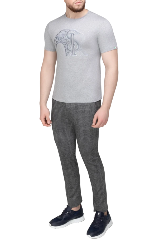 Stefano Ricci футболка из хлопка и модала серая мужская 157705 - фото 2