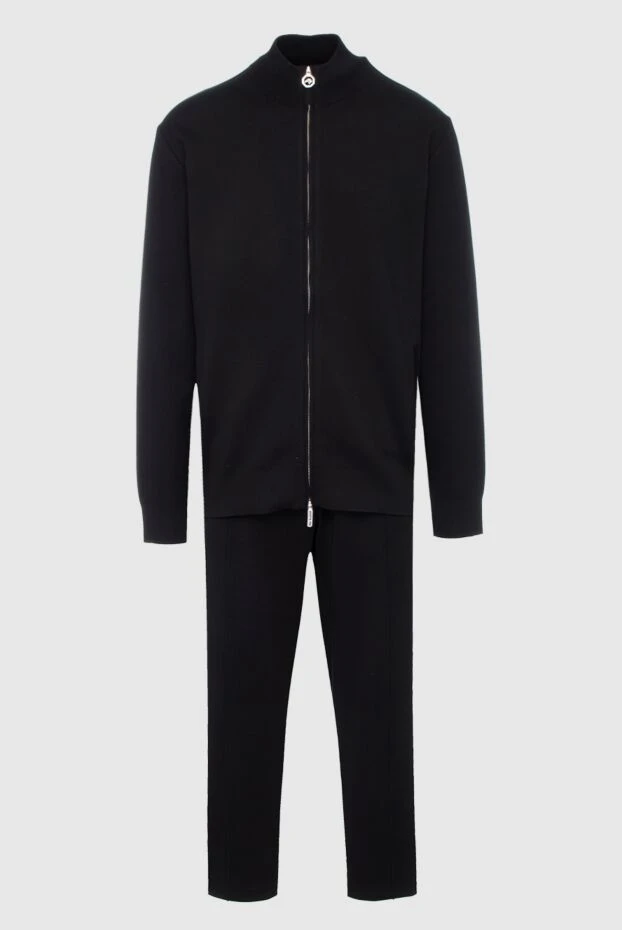 Мақта ерлер спорт костюмі, қара - фото 1