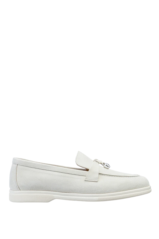 Cesare di Napoli woman white suede loafers for women купить с ценами и фото 157732 - photo 1