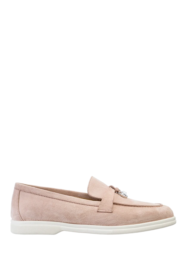 Cesare di Napoli woman pink suede loafers for women купить с ценами и фото 157737 - photo 1