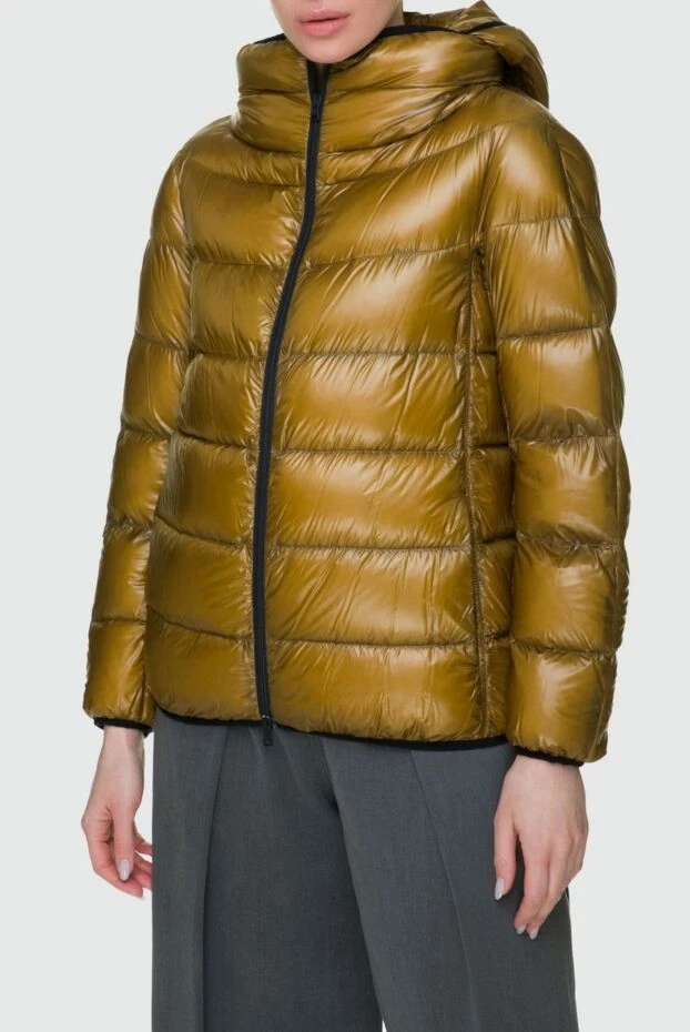 Herno пуховик женский короткий стёганый металлизированный с капюшоном
 157799 - фото 3