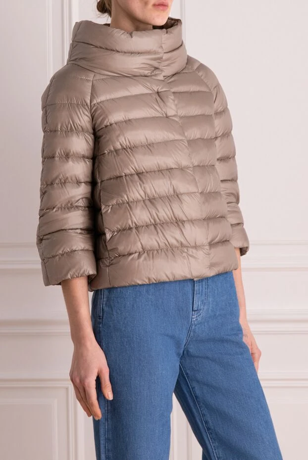 Herno укороченный стеганый пуховик на кнопках с глянцевым блеском
 157808 - фото 3