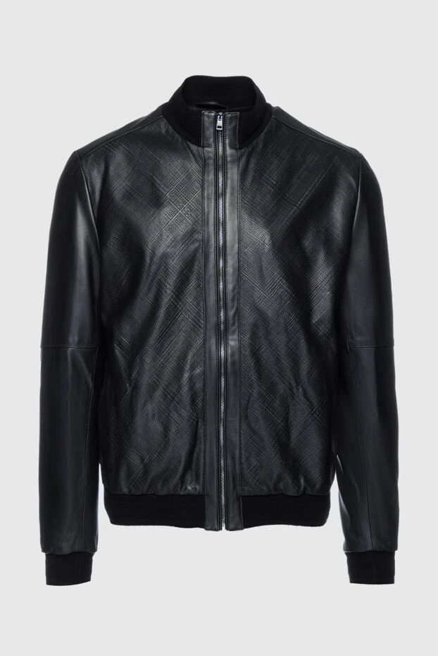 Cesare di Napoli man black leather jacket for men купить с ценами и фото 157872 - photo 1