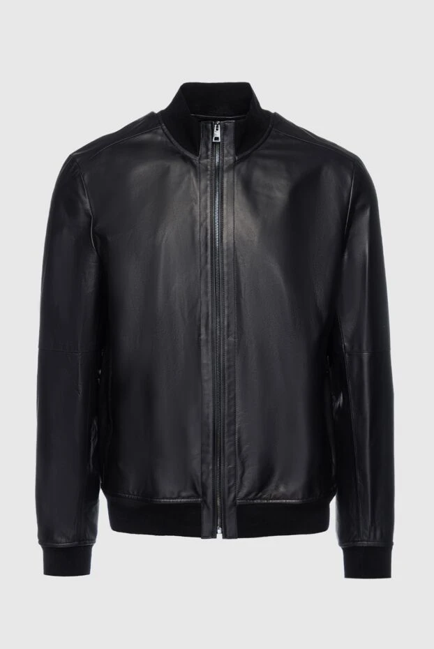 Cesare di Napoli man black leather jacket for men купить с ценами и фото 157874 - photo 1