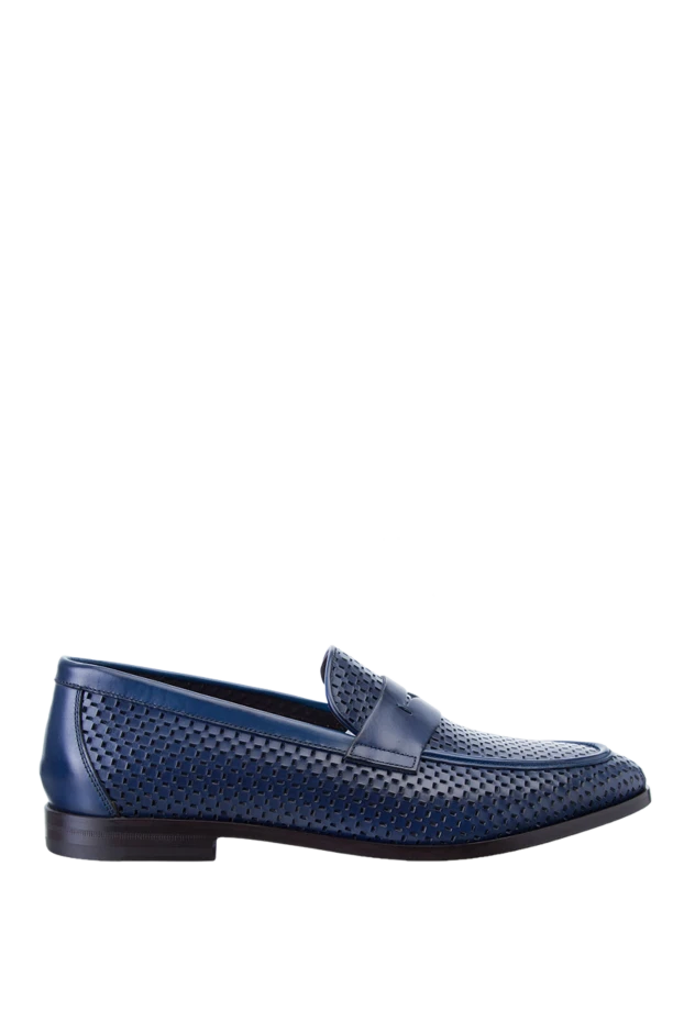 Roberto Morelli man blue leather loafers for men купить с ценами и фото 157883 - photo 1