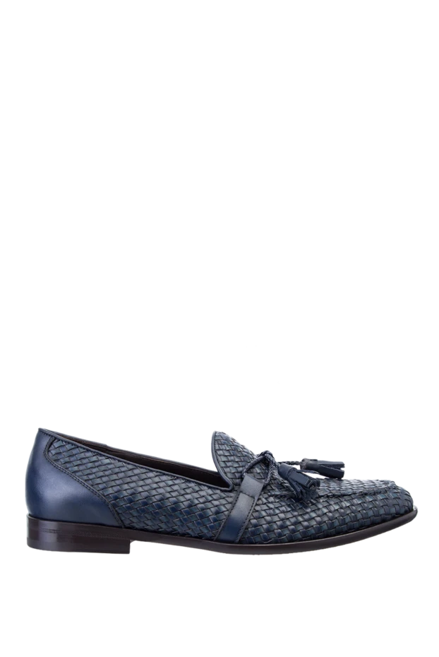 Roberto Morelli man blue leather loafers for men купить с ценами и фото 157884 - photo 1