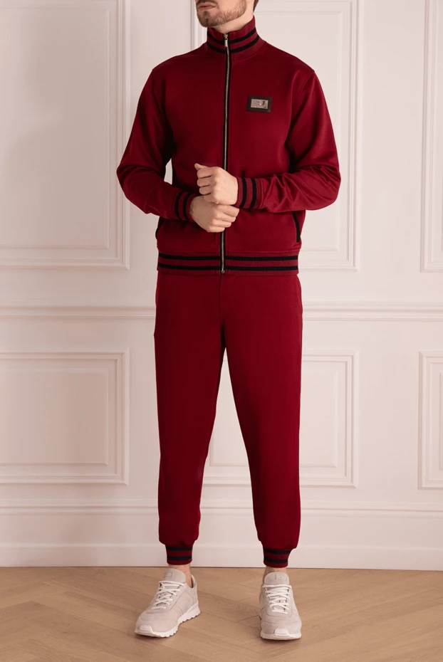 Billionaire man men's sports suit made of polyester and cotton, burgundy купить с ценами и фото 157899 - photo 2