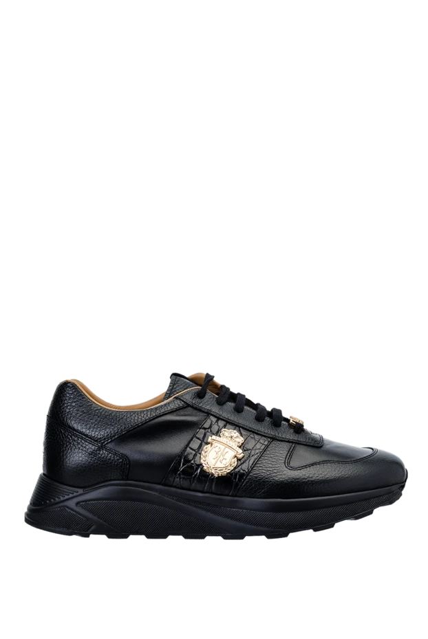 Billionaire man black leather sneakers for men купить с ценами и фото 157907 - photo 1