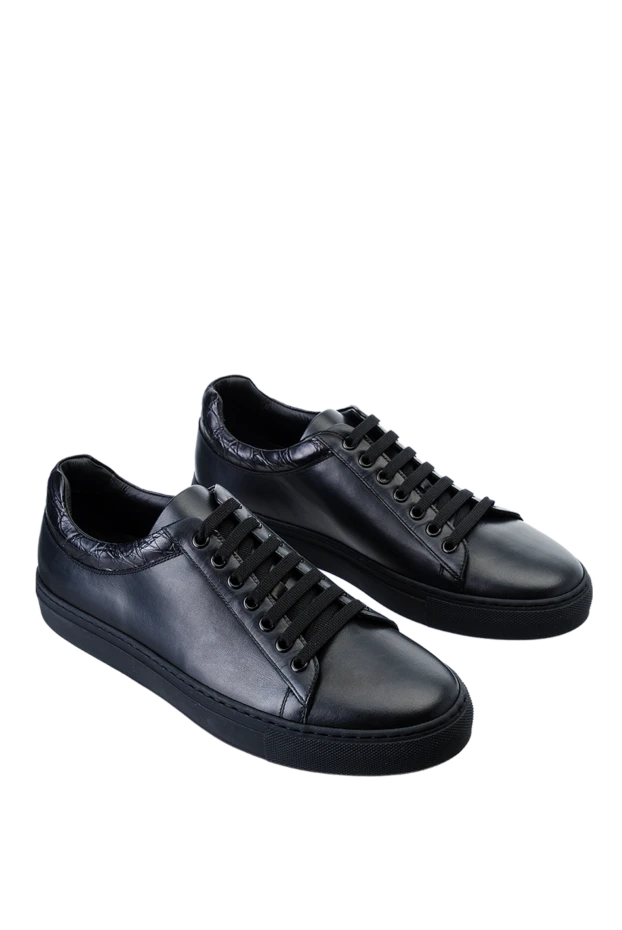 Bontoni black leather sneakers with crocodile back black

 157910 - photo 3