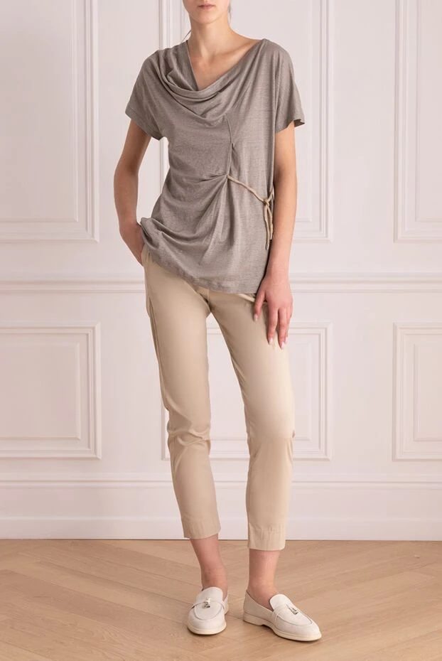 D.Exterior woman beige viscose trousers for women купить с ценами и фото 157934 - photo 2