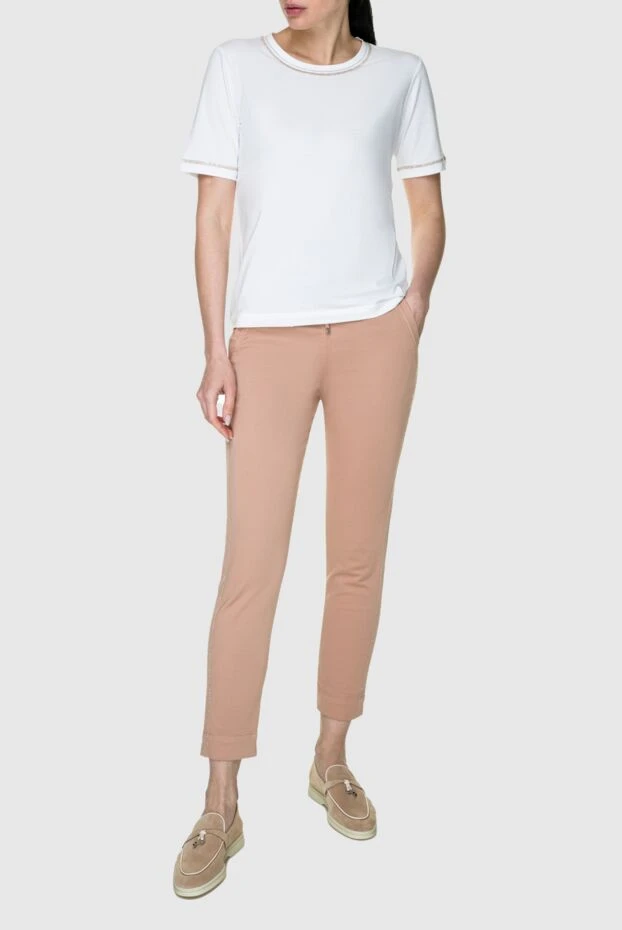 D.Exterior woman beige cotton trousers for women купить с ценами и фото 157944 - photo 2