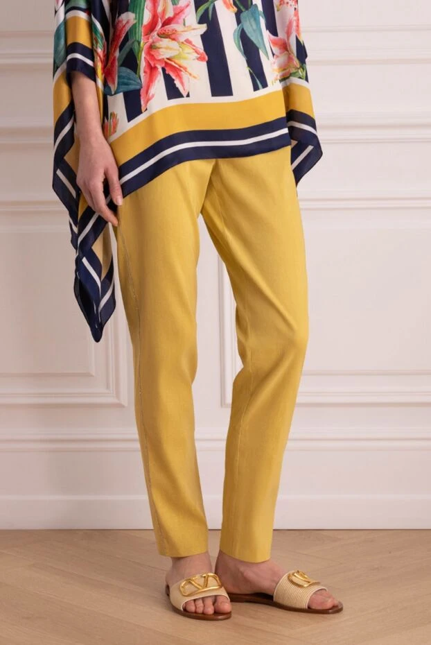 D.Exterior желтые штаны женские прямого кроя 157948 - фото 3