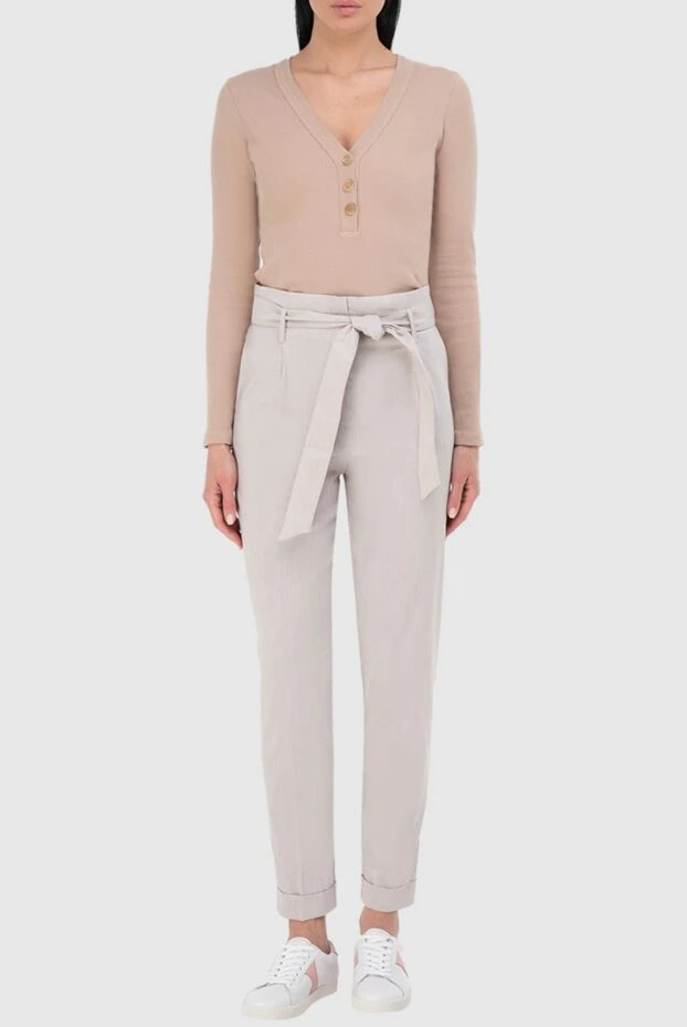 D.Exterior woman gray linen and elastane trousers for women купить с ценами и фото 157954 - photo 2