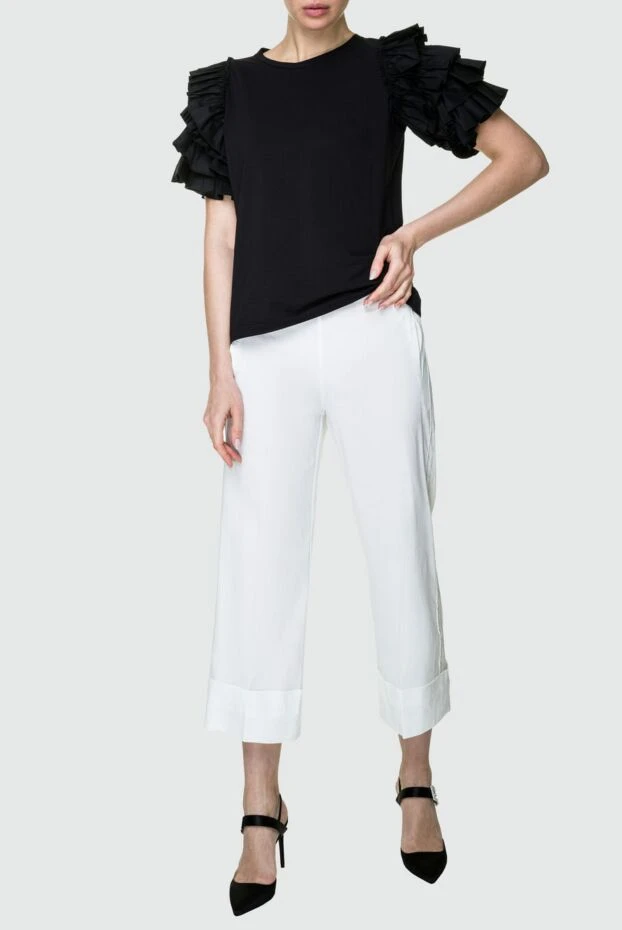 D.Exterior woman white linen and elastane trousers for women купить с ценами и фото 157956 - photo 2