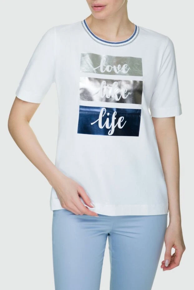 D.Exterior женская футболка белая с синей надписью 157979 - фото 3