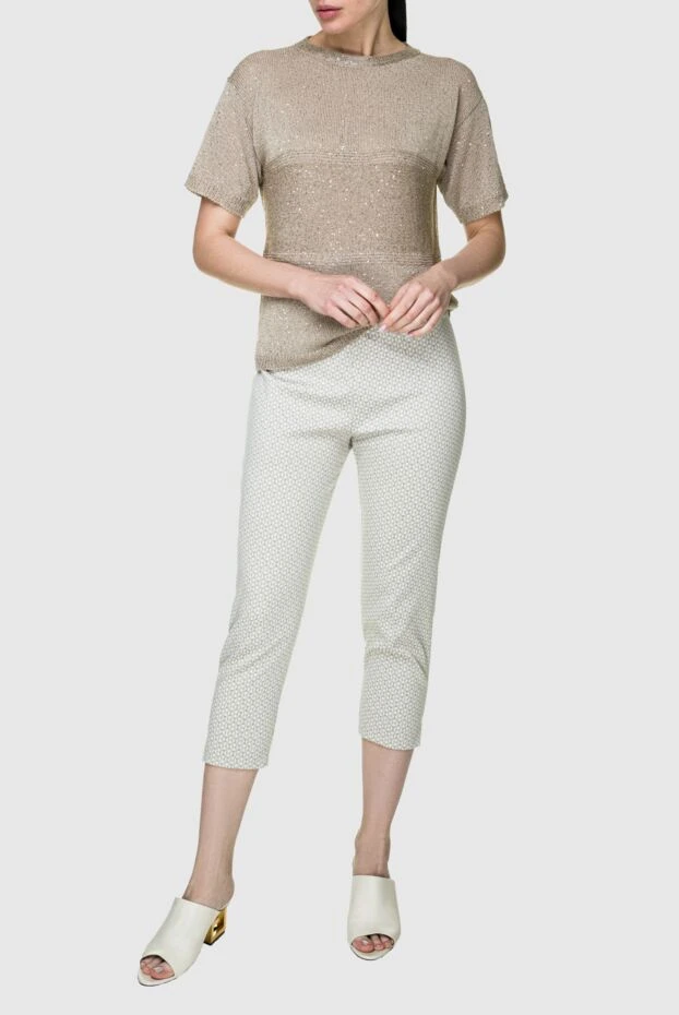 D.Exterior woman white cotton and polyamide trousers for women купить с ценами и фото 157986 - photo 2