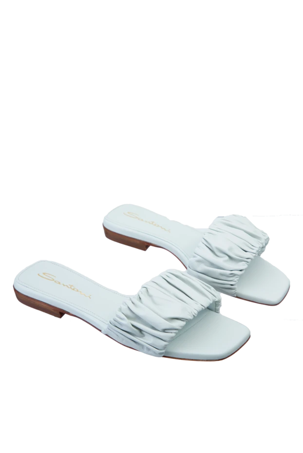 Santoni фактуралы былғарыдан жасалған ақ түсті әйелдерге арналған тәпішкелер. 157991 - фото 3