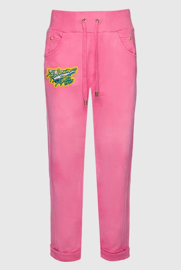 Balmain woman pink cotton trousers for women купить с ценами и фото 158031 - photo 1