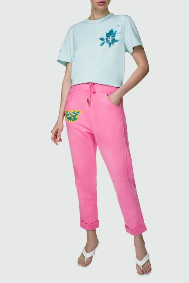 Balmain woman pink cotton trousers for women купить с ценами и фото 158031 - photo 2