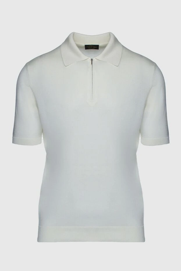 Cesare di Napoli man white silk polo for men купить с ценами и фото 158061 - photo 1