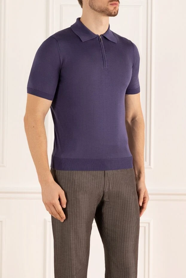 Cesare di Napoli жібек поло қою күлгін денеге қонатын ерлерге арналған 158062 - фото 3