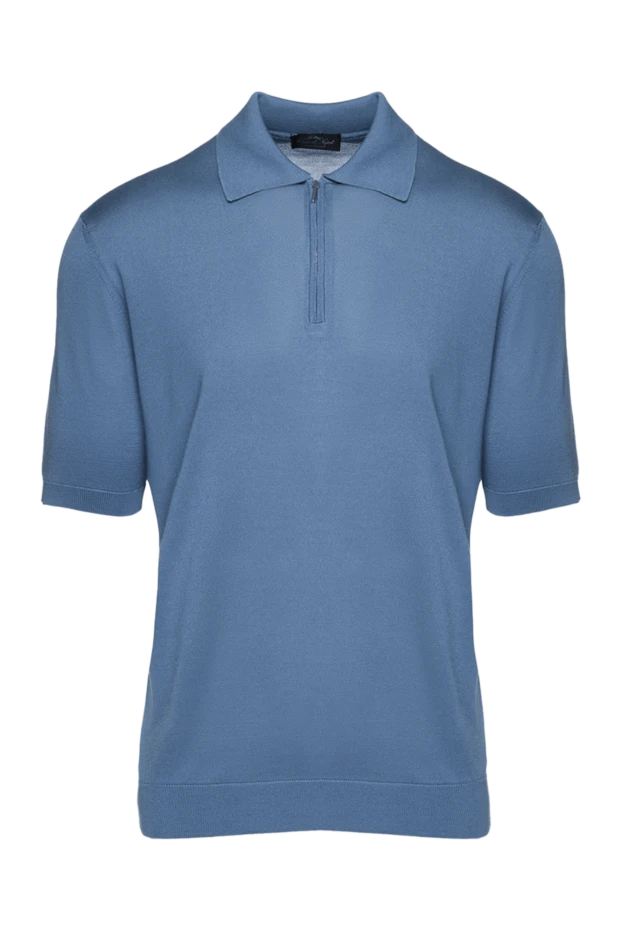 Cesare di Napoli man men's blue silk polo купить с ценами и фото 158064 - photo 1