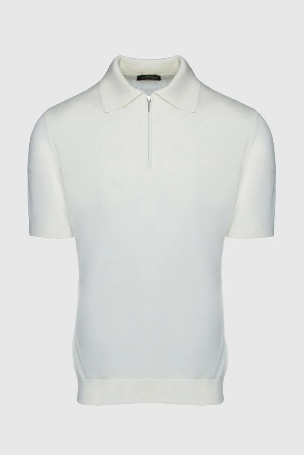 Cesare di Napoli man white silk polo for men купить с ценами и фото 158066 - photo 1