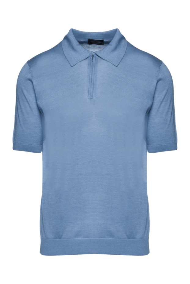 Cesare di Napoli man blue silk polo for men купить с ценами и фото 158072 - photo 1