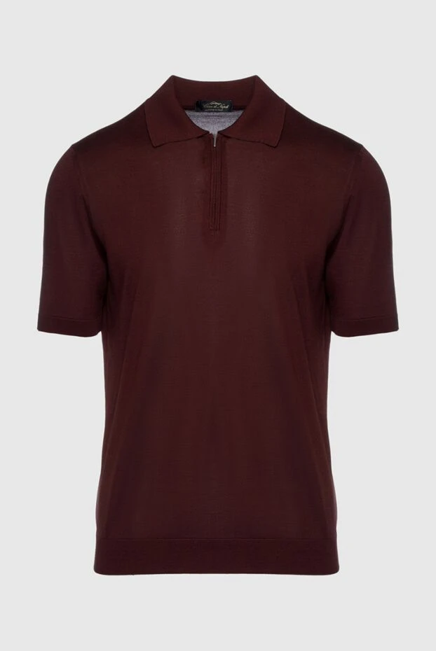 Cesare di Napoli man silk polo burgundy for men купить с ценами и фото 158074 - photo 1